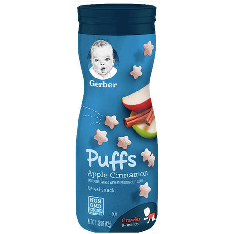 Gerber Puffs Apple Cinnamon Cereal Baby Snacks, 1.48 oz