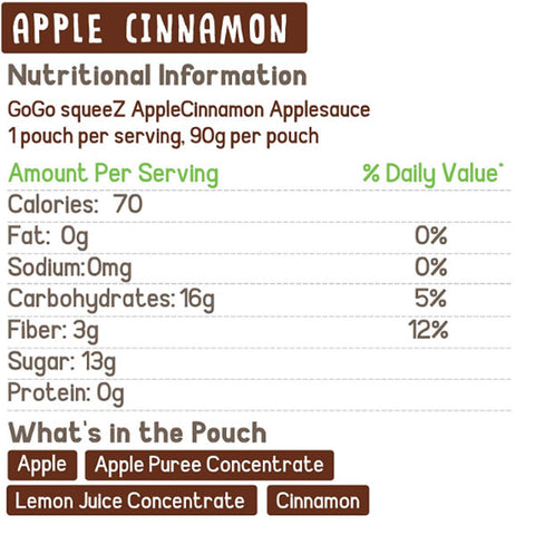 GoGo squeeZ Applesauce Cinnamon 3.2oz, 4 Ct - Water Butlers