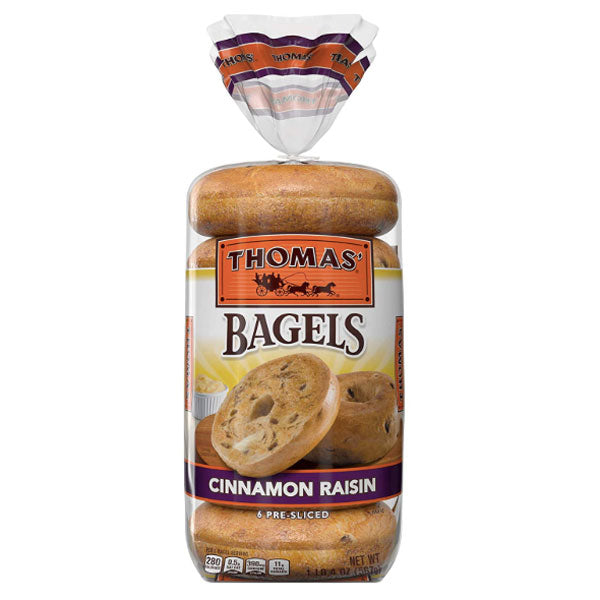 Thomas Bagels, Cinnamon Raisin - 6 Ct - Water Butlers