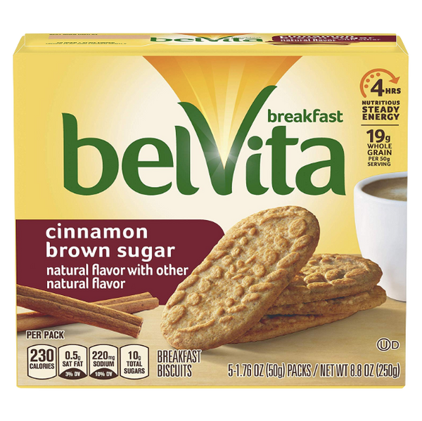 BelVita Breakfast Biscuits, Cinnamon Brown Sugar, 5 Ct - Water Butlers