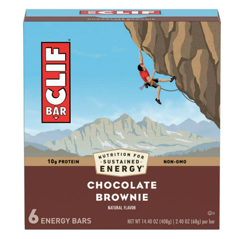 Clif Bar Energy Bars, Chocolate Brownie, 10g Protein Bar, 6 Count