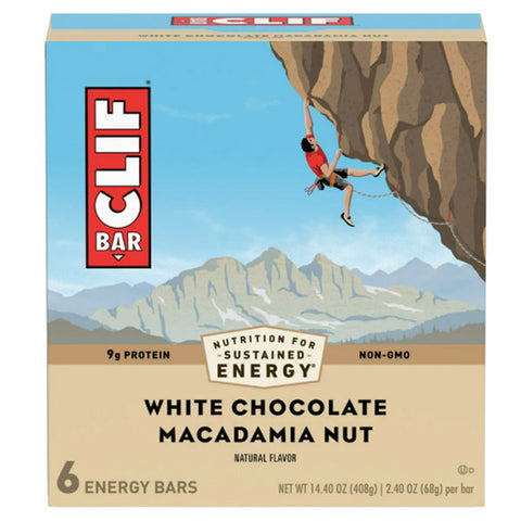 Clif Bar Energy Bars, White Chocolate Macadamia Nut, 9g Protein Bar, 6 Ct