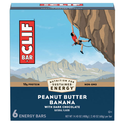 Clif Bar Energy Bars, Peanut Butter Banana with Dark Chocolate, 10g Protein Bar, 6 Ct