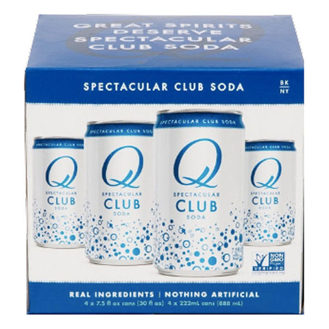 Q Drinks Club Soda, 7.5 fl oz Cans, 4 Ct - Water Butlers