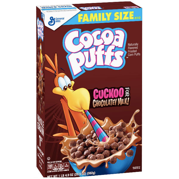 Cocoa Puffs Chocolate Cereal, Family Size, 20.9 oz - Water Butlers