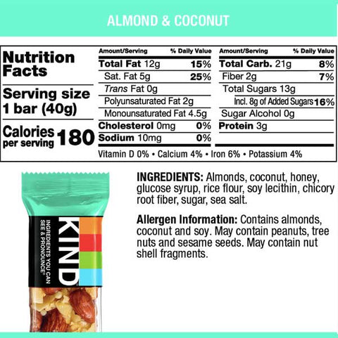 KIND Protein Bars, Almond & Coconut, 12 Ct - Water Butlers