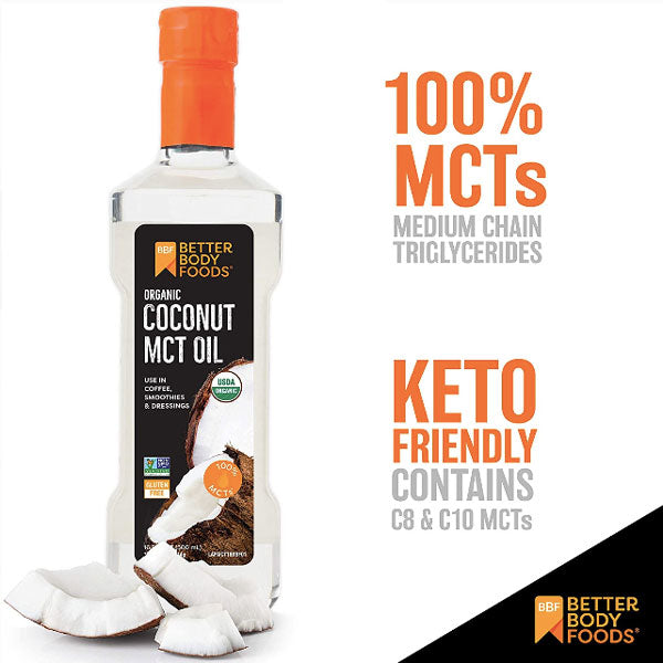 BetterBody Foods Organic Coconut MCT Oil, 16.9 fl oz - Water Butlers