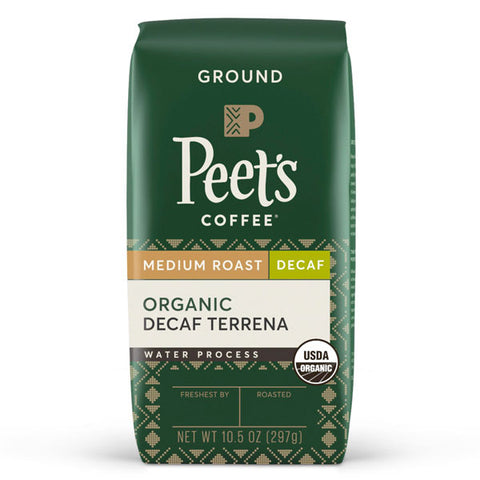 Peet's Coffee Organic Decaf, Medium Roast Ground Coffee, 10.5 oz