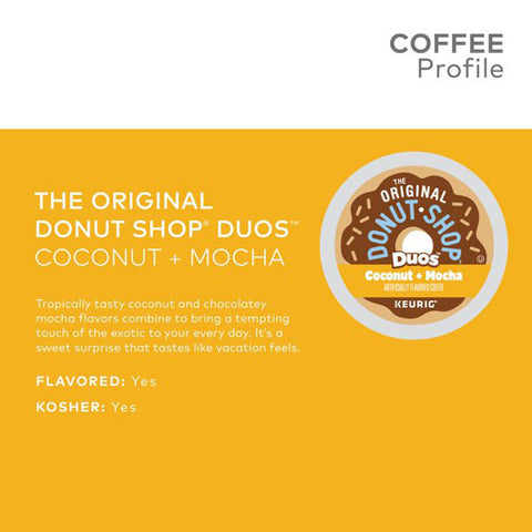 The Original Donut Shop Duos Coconut + Mocha Keurig K Cup Pods, Medium Roast Coffee, 24 Count