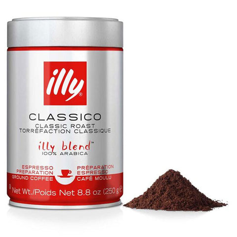 illy Ground Espresso Classico Medium Roast Coffee, 8.8 Oz