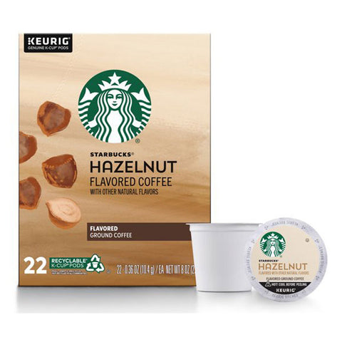 Starbucks Flavored K Cup Coffee Pods, Hazelnut for Keurig Brewers, 22 Count