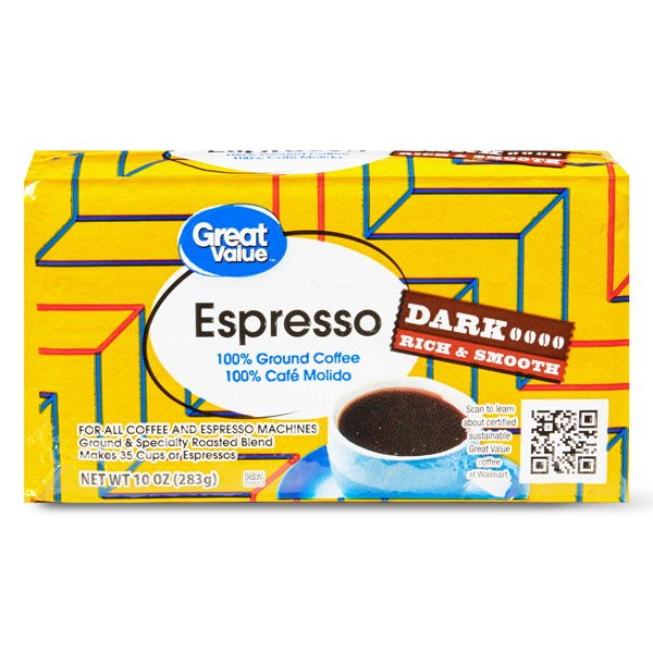 Great Value Espresso Ground Coffee, 10 oz