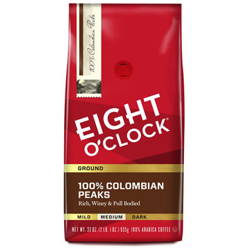 Eight O'Clock 100% Colombian Peaks Ground Coffee, 33 oz