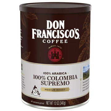 Don Francisco's 100% Colombia Supremo Medium Roast Ground Coffee, 12 oz