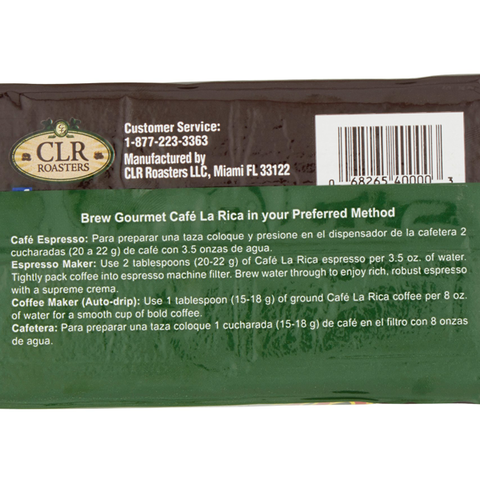 Cafe La Rica Gourmet Espresso Ground Coffee, 10 oz