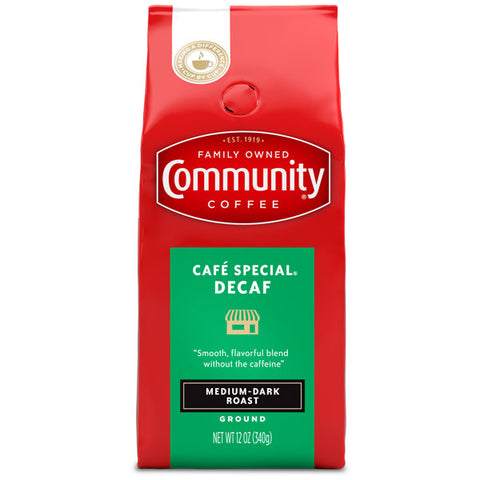 Community Coffee Decaf Special Medium Dark Roast Ground Coffee, 12 oz