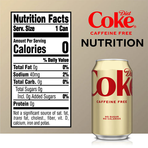 Coca Cola Diet Coke Caffeine Free Soda Soft Drink, 12 fl oz, 12 Count