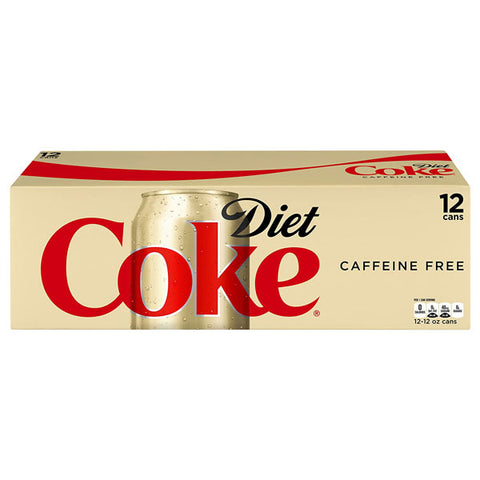 Coca Cola Diet Coke Caffeine Free Soda Soft Drink, 12 fl oz, 12 Count