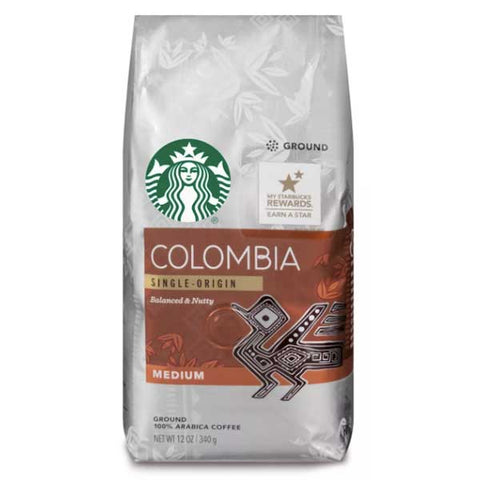 Starbucks Colombia Medium Roast Ground Coffee, 12 oz - Water Butlers