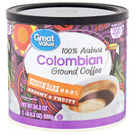 Great Value Colombian Ground Coffee, Medium Dark, 24.2 oz - Water Butlers