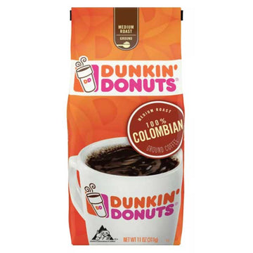 Dunkin Donuts 100% Colombian Medium Roast Ground Coffee, 11 oz