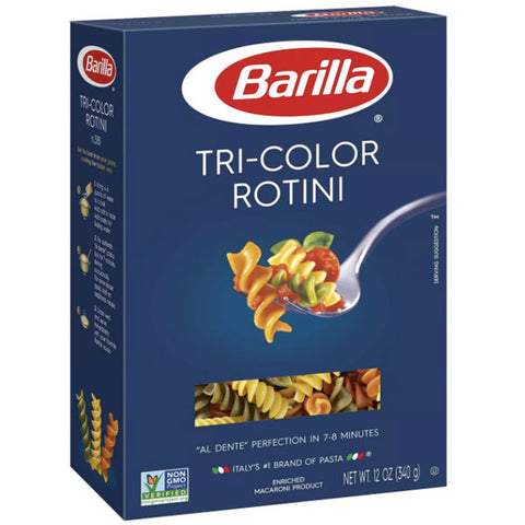 Barilla® Classic Blue Box Pasta Tri-Color Rotini, 12 oz - Water Butlers