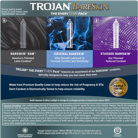 Trojan Bareskin The EveryTHIN Condom Pack, 24 Count – Water Butlers