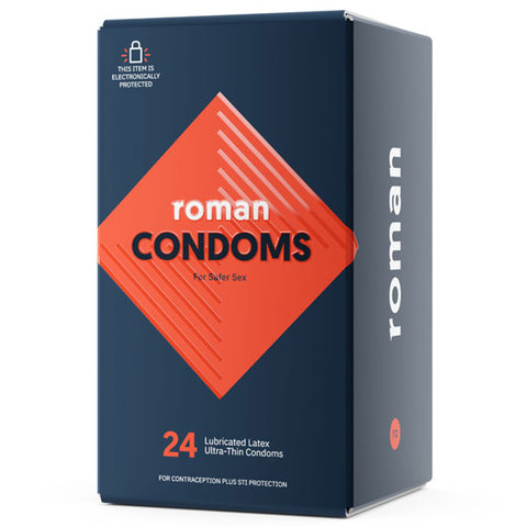 Roman Ultra-thin Lubricated Latex Condoms, 24 Count