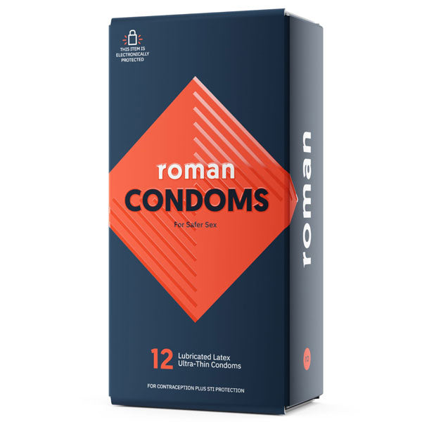 Roman Ultra-thin Lubricated Latex Condoms, 12 Count