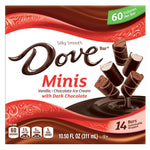 Dove Minis Ice Cream Bars, Vanilla and Chocolate Ice Cream With Dark Chocolate, 14 Ct