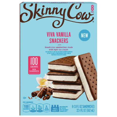 Skinny Cow Ice Cream Sandwiches, Viva Vanilla Snackers, 8 Ct