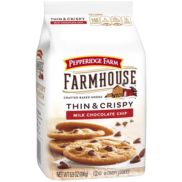 Pepperidge Farm Farmhouse Thin & Crispy Milk Chocolate Chip Cookies, 6.9 oz.