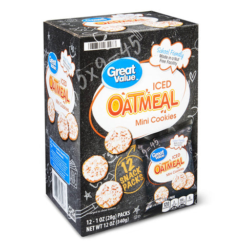 Great Value Iced Oatmeal Mini Cookies, 12 oz, 12 Count