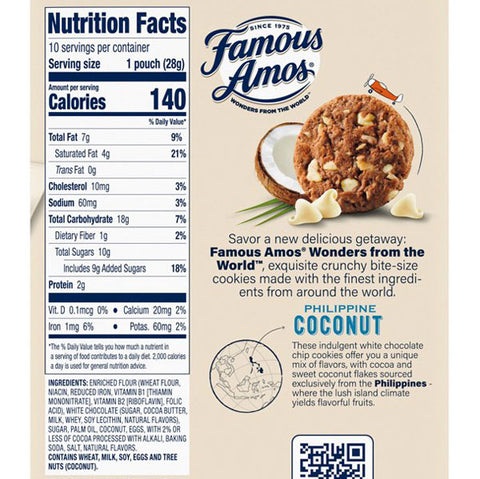 Famous Amos Philippine Coconut Cookies, 1 Oz, 10 Count