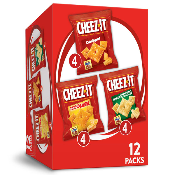 Cheez-It Cheesy Crackers Baked Snacks, 12 Count