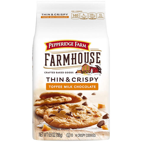 Pepperidge Farm Farmhouse Thin & Crispy Toffee Milk Chocolate Cookies, 6.9 oz.