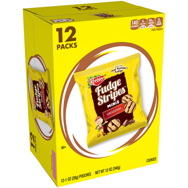 Keebler Fudge Stripes Minis Original Cookies 1 oz, 12 Count