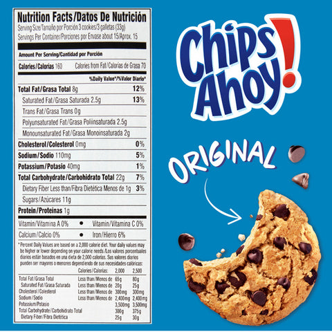 Chips Ahoy! Original Chocolate Chip Cookies, Family Size, 18.2 oz