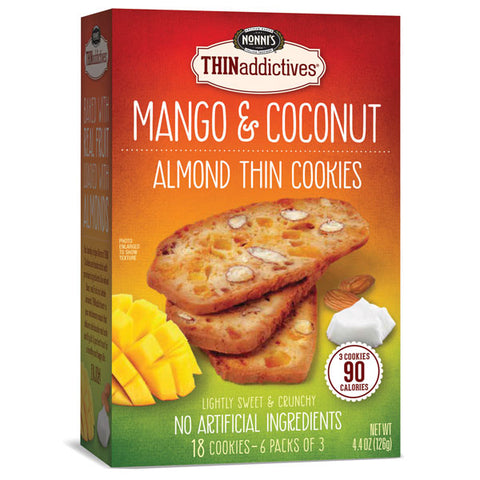 Nonni's Thinaddictives Mango Coconut Almond Thin Cookies, 4.4 oz.