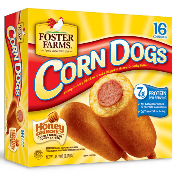 Corn Dogs Honey Crunchy 16 ct - Products - Foster Farms
