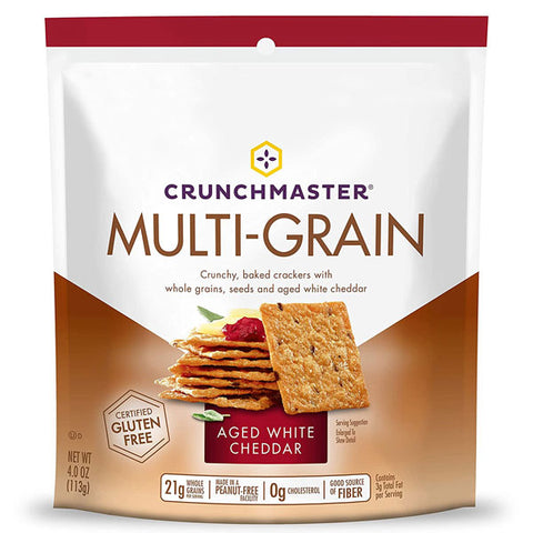 Crunchmaster Multi-Grain Crackers, Aged White Cheddar, 4 Oz