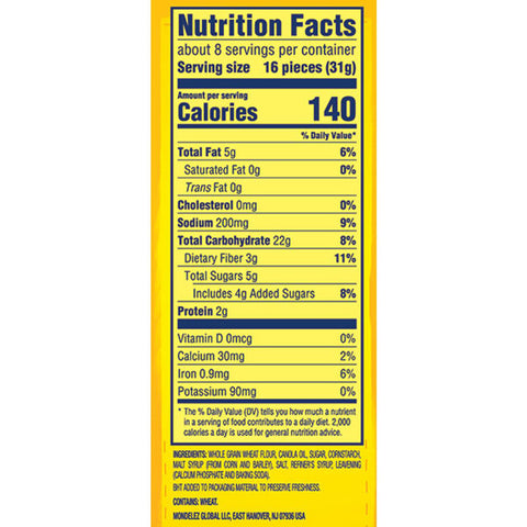 Nabisco Wheat Thins Original Snack Crackers, 8.5 oz