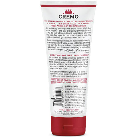 Cremo Shaving Cream, Classic, 6 fl oz