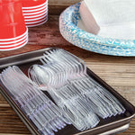 Assorted Clear Cutlery, Silverware, 96 Ct