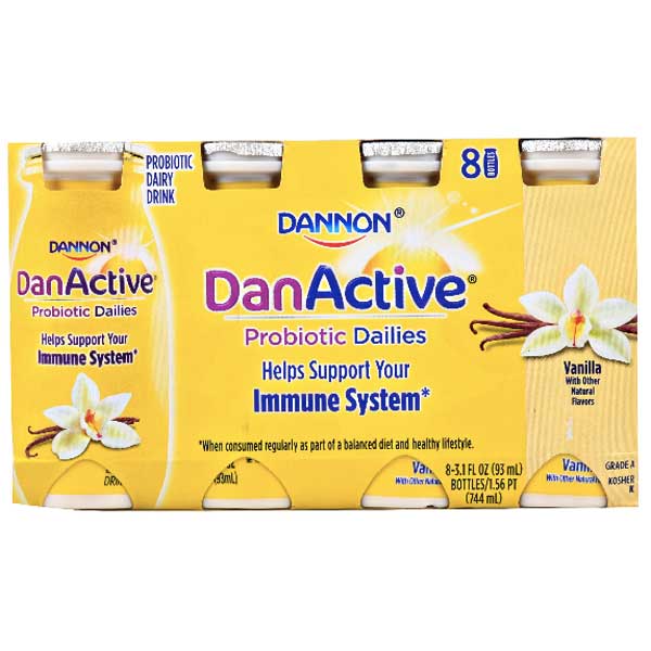Dannon DanActive Probiotic Daillies Vanilla Yogurt Drink, 8 Ct - Water Butlers