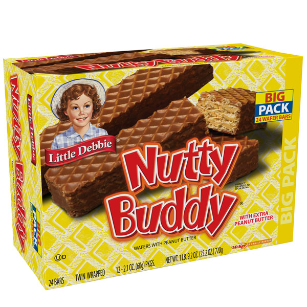 Little Debbie Nutty Buddy Wafer Bars, Big Pack, 12 Individually Wrapped, 24.1 oz