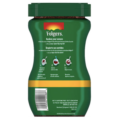 Folgers Decaffeinated Instant Coffee Crystals Classic Decaf, 8 oz - Water Butlers