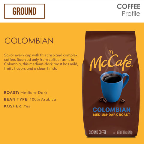 McCafe Colombian Ground Coffee, Medium Roast, 12 oz.