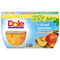 Dole Fruit Bowls, Diced Peaches, 4 Cups