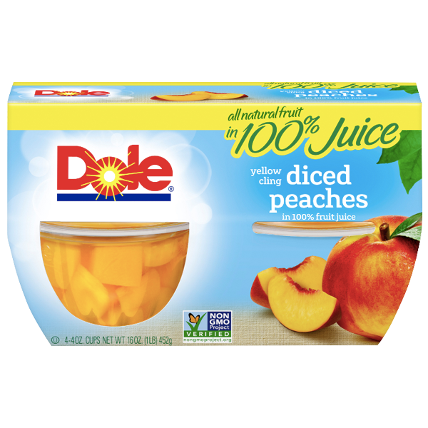 Dole Fruit Bowls, Diced Peaches, 4 Cups - Water Butlers